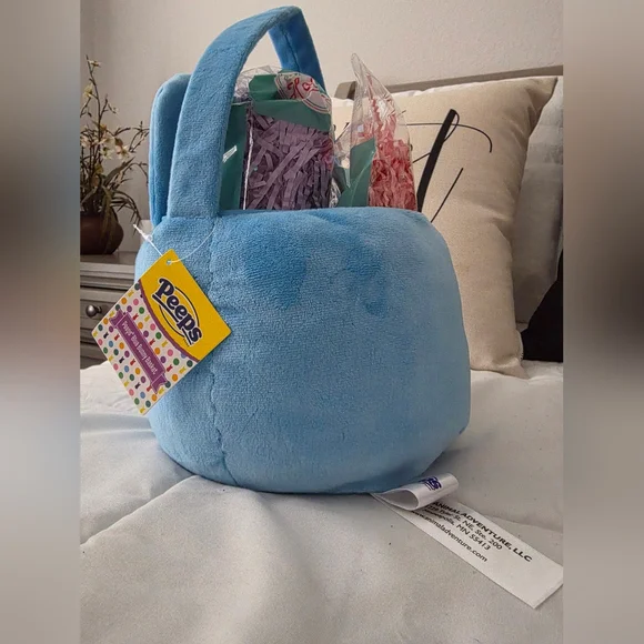 PEEPS Plush Bunny Basket- Blue Or Purple - Picture 4 of 7